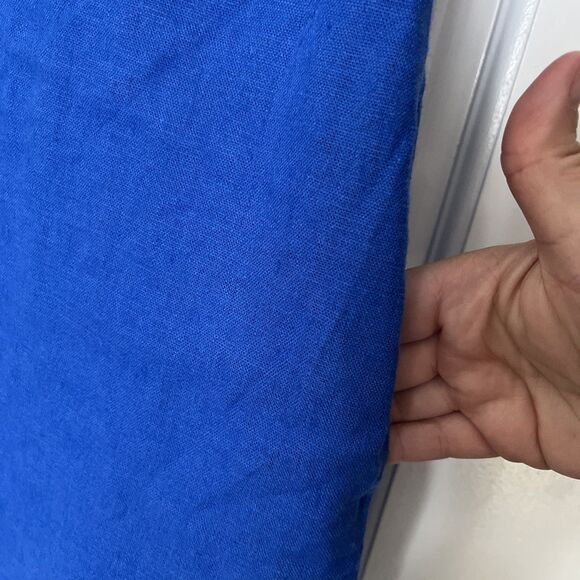 J.Crew Linen Blend Shift Dress 8 Cobalt Blue Sleeveless Coastal Lagenlook Preppy - Picture 4 of 7